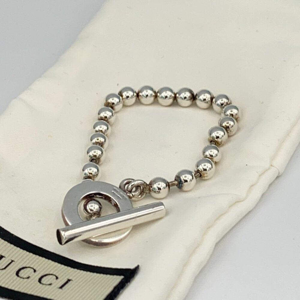 Gucci Sterling Sliver Ball Chain Bracelet 7" - Picture 3 of 6